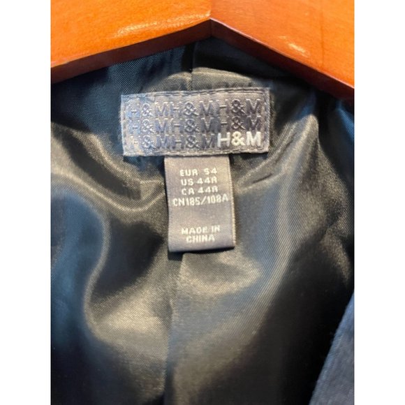 H&M Mens Blazer Coat Jacket Single Breasted Long Sleeve Slate Gray Size 44R - Picture 5 of 6